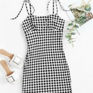 Tie up straps mini dress
